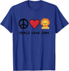 Peace, Love And Lion Retro Lion Animals Lover Peace, Love Lion Retro Cute Lion Animals Lover T-Shirt - Royal Blue