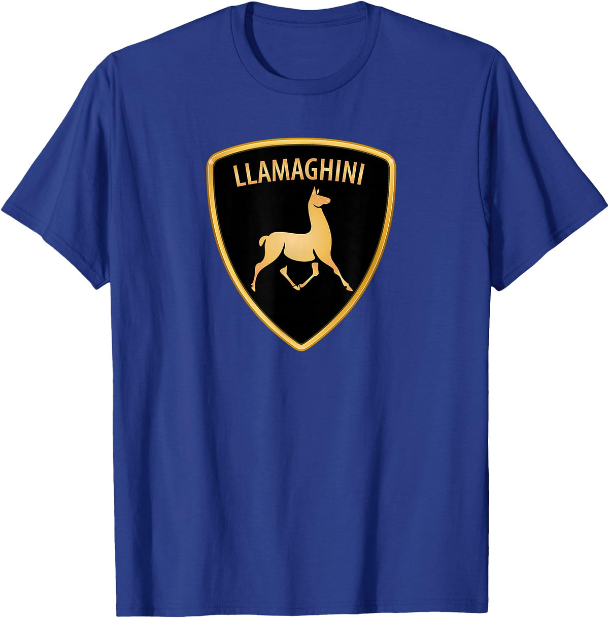 Llamaghini Apparel Co Llamaghini Funny Hillarious Llama Emblem Parody Fun Design T-Shirt - Royal Blue