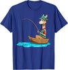 SubliminalFantasy Co. Llama Fishing Llama Fisherman Boat Fishing Lovers T-Shirt - Royal Blue