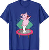 Trampolin-Ferkelausführungen Cute pig jumping on a trampoline T-Shirt - Royal Blue