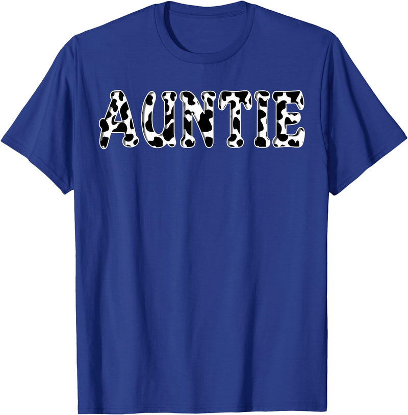 Cow Pattern Print Family Matching Birthday Apparel Cow Auntie Birthday Family Matching Girl Boy Farm Birthday T-Shirt -