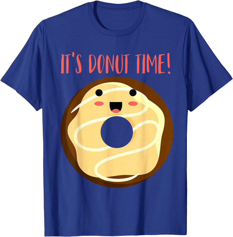 Green Cow Land It's Donut Time! Doughnut Funny T-Shirt - Royal Blue