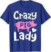 Pig Farm Store Co. Pig Crazy Pig Lady T-Shirt - Royal Blue