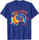 Here Piggy Piggy Design Here Piggy Piggy Funny Pig T-Shirt - Royal Blue