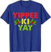 Yippee-Ki-Yay Design Unisex-Adults Funny Christmas T-Shirt, Black, Small - Royal Blue