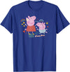 Peppa Pig Unisex-Kids Blue Cartoon T-Shirt, Small - Royal Blue