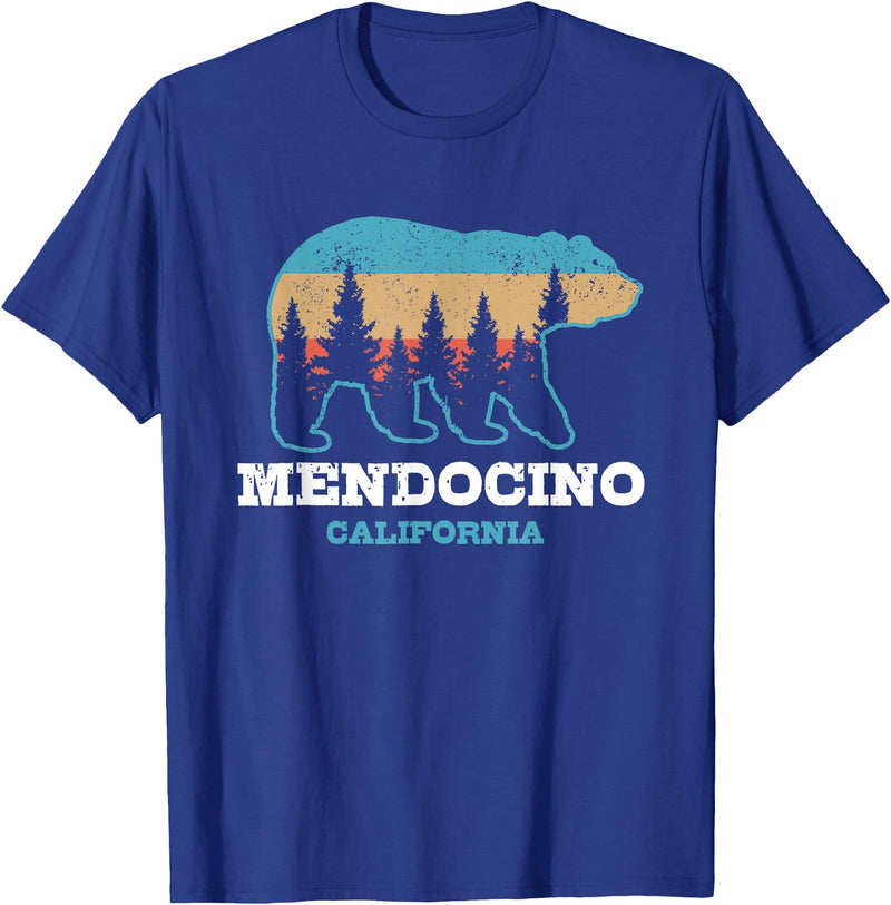 Vintage Mendocino California Souvenirs & Gifts Mendocino Vintage California Grizzly Bear Nature Souvenir T-Shirt - Royal Blue