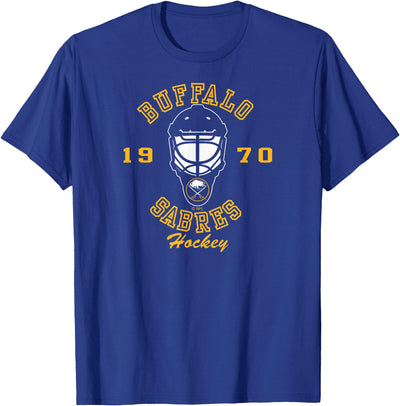 Cow Buffalo Sabres Hockey Mask Blue Officially T-Shirt