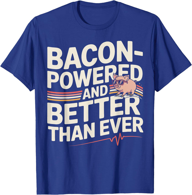 Aortic Valve Surgery Gifts & Tees Aortic Pig Valve Surgery Bacon-Powered T-Shirt - Royal Blue