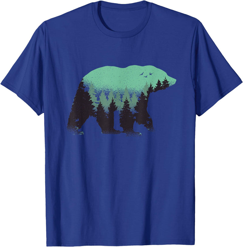 Grizzly Bear - Outdoor Apparel Bear Forest Nature Grizzly Hiking Outdoor Hunting Gift T-Shirt - Royal Blue