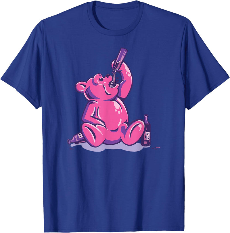 Drunk Gummy Bear - Funny Drinking Illustration Humor Alcohol T-Shirt - Royal Blue