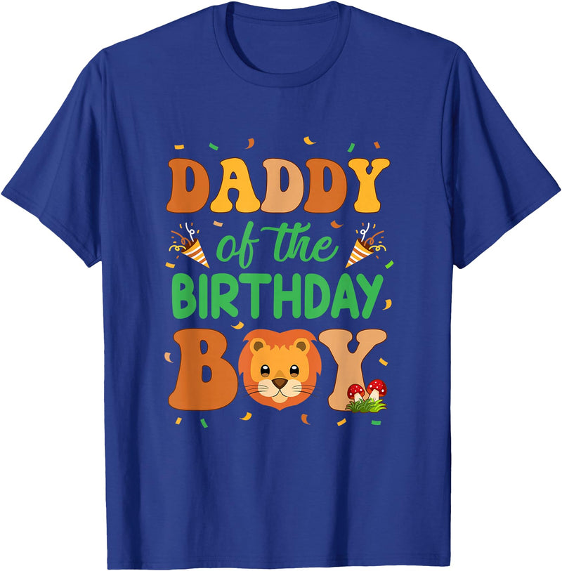 Dad Birthday Boy Family Matching Lion Daddy Of The Birthday Boy Lion Family Party Decorations T-Shirt - Royal Blue