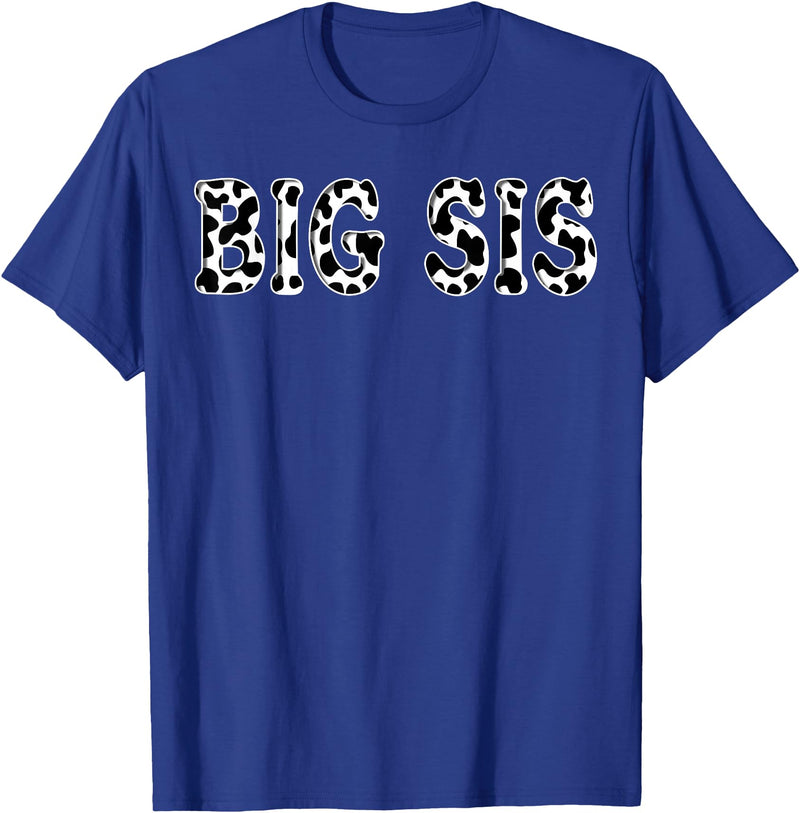 Cow Pattern Print Family Matching Birthday Apparel Cow Big Sis Birthday Family Matching Girl Boy Farm Birthday T-Shirt -