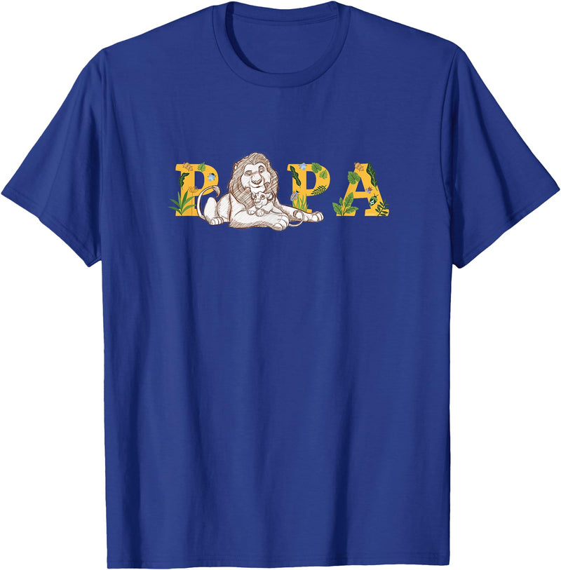 Disney The Lion King Papa Father's Day Mufasa & Simba Sketch T-Shirt - Royal Blue