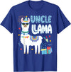 Family Matching Llama Birthday Party Supplies Uncle Llama Uncle Of The Birthday Boy Girl Llama Birthday T-Shirt - Royal Blue
