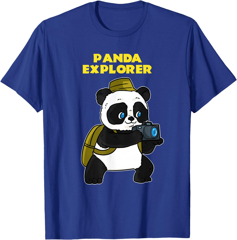 Panda Bear Lovers Clothing Panda Explorer T-Shirt - Royal Blue