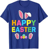 Happy Easter Bunny Rabbit Face Funny Easter Day Women Girls T-Shirt in Royal Blue