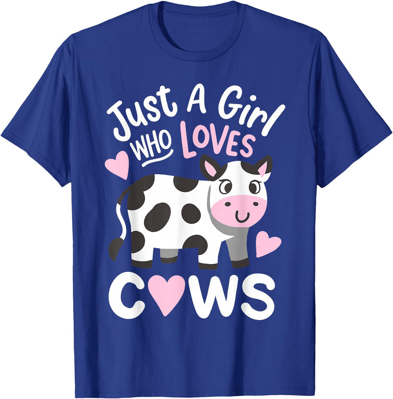 Just a Girl Who Loves Cows Co. Cow Just a Girl Who Loves Cows T-Shirt - Royal Blue