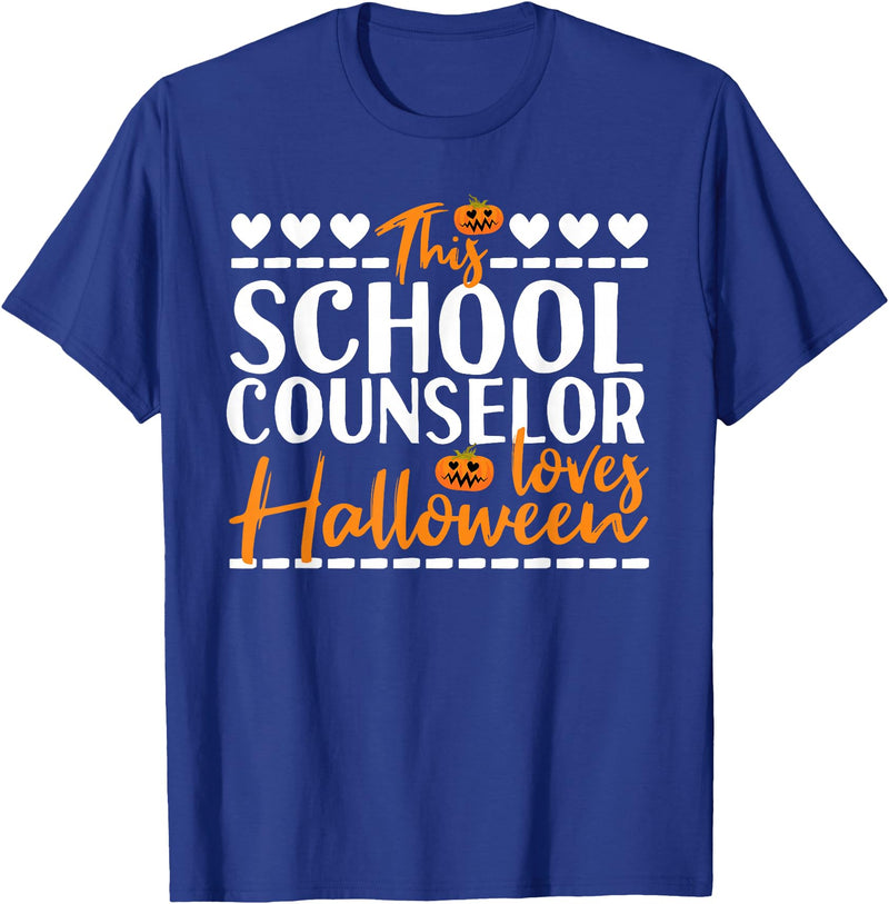 Halloween School Counselor Costume This School Counselor Loves Halloween T-Shirt - Royal Blue