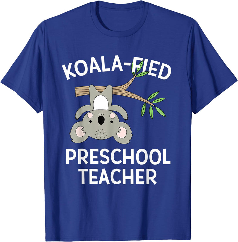 Preschool Teacher Gifts and Apparel Cute Koala Preschool Teacher T-Shirt Funny Pun Gift T-Shirt - Royal Blue