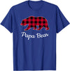 Papa & Mama Bear Outfit Papa Bear Pajama Red Buffalo Plaid T-Shirt - Royal Blue