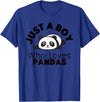 Panda Lover Designs Just A Boy Who Loves Pandas Cute Panda Bear T-Shirt - Royal Blue