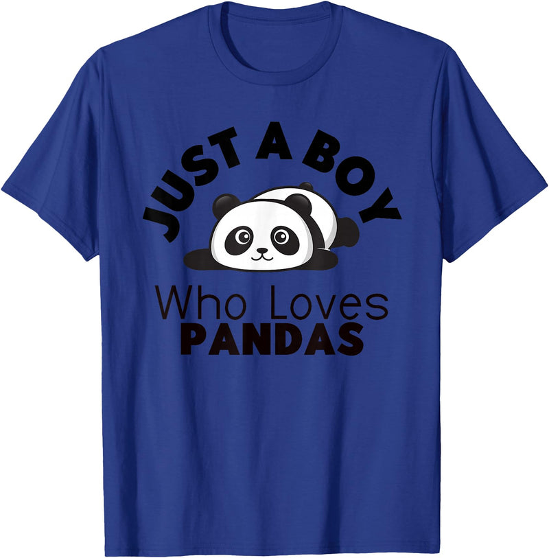 Panda Lover Designs Just A Boy Who Loves Pandas Cute Panda Bear T-Shirt - Royal Blue