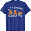 Cute Highland Cow Reading Book Lover It's A Good Day to Read A Book Highland Cow Bookworm T-Shirt - Royal Blue