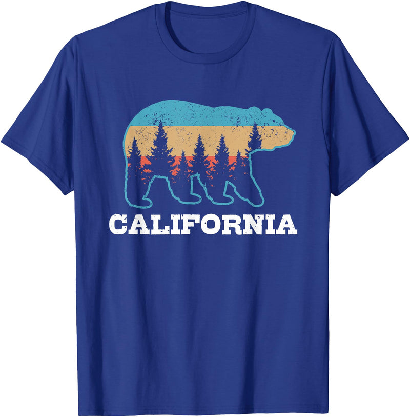 Vintage California Souvenirs & Gifts Vintage California Retro Bear Grizzly Nature Souvenir T-Shirt - Royal Blue