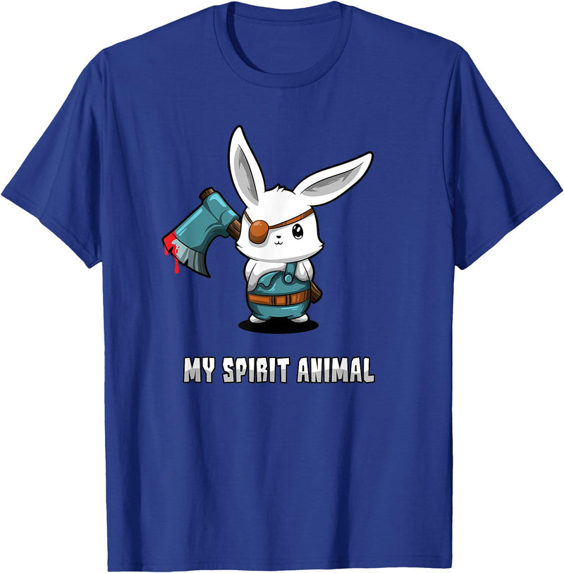 Killer Bunny Is My Spirit Animal - Halloween Rabbit Costume T-Shirt in Royal Blue