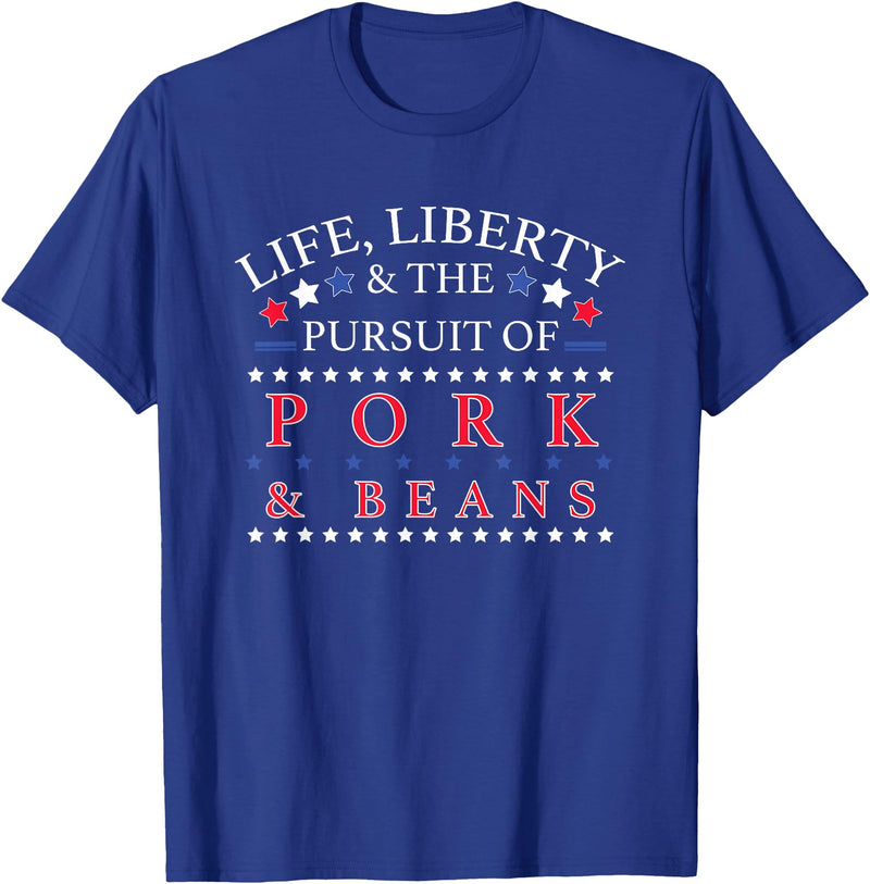 Official Get Hopped Apparel Funny Pork and Beans Shirt - Novelty Gift T-Shirt - Royal Blue
