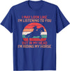 Horse Gifts and Acessories In my Head im Riding my Horse Horse Riding T-Shirt - Royal Blue