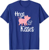Hogs and Kisses Everyone loves Pigs Design Hogs and Kisses Cute Pig T-Shirt - Royal Blue