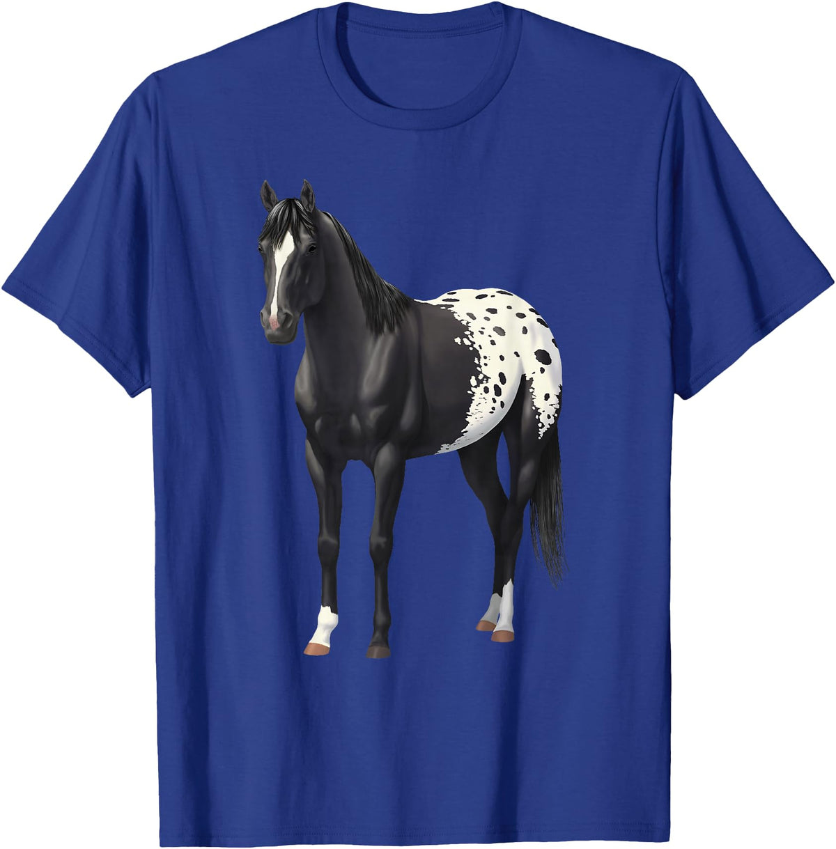 Horse Lover Art by CSForest Beautiful Black Blanket Appaloosa Horse Lover Gift T-Shirt - Royal Blue