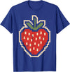 Halloween Shirts For Women Men Kids Boys Girls Halloween Pixel Strawberry 80s Video Game Costume Men Women T-Shirt - Royal