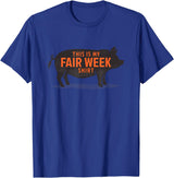 County Fair and Livestock Apparel Co. Das ist mein Fair Week Shirt State and County Animal Hog Pig T-Shirt - Royal Blue