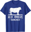 Funny Red Angus Farmer Gift for Cattle Lover Cow Breeder - Red Angus Rancher T-Shirt - Royal Blue