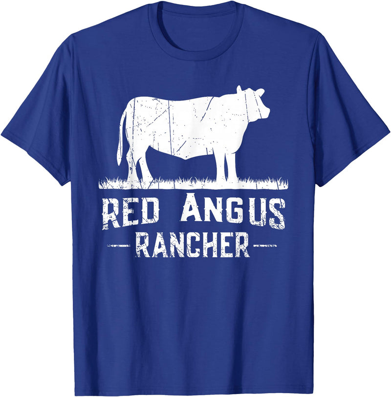 Funny Red Angus Farmer Gift for Cattle Lover Cow Breeder - Red Angus Rancher T-Shirt - Royal Blue