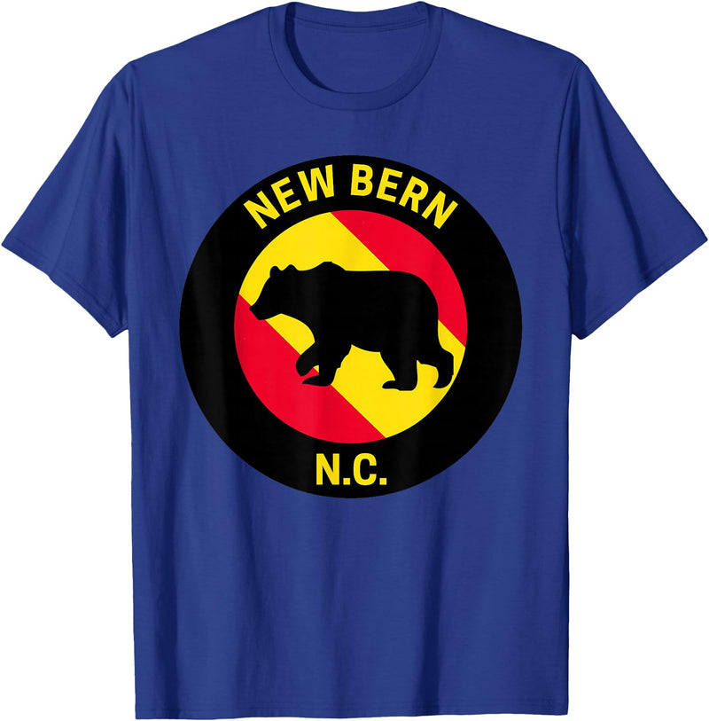 Front Street Merch Co New Bern North Carolina Bear T-Shirt - Royal Blue