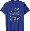 Skeleton Dancing Under The Moon Funny Happy Halloween T-Shirt - Royal Blue