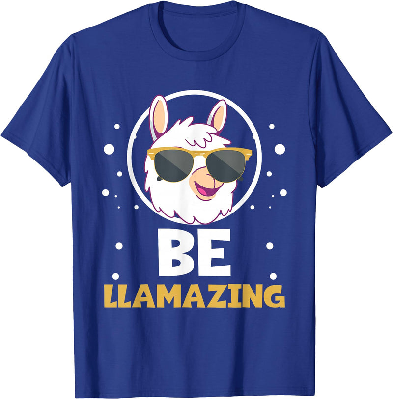 LLama Squad Shirts and Gifts Cute Amazing Llama Pun Be Llamazing Llama Lover T-Shirt - Royal Blue
