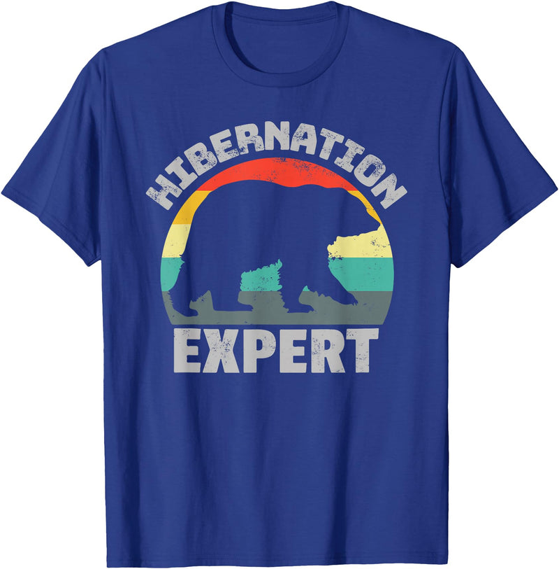 For Those Who Hate Winter Hibernation Bear Expert - Retro Funny Winter T-Shirt - Royal Blue