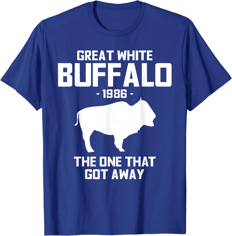 Great White Buffalo T-Shirts Great White Buffalo The One That Got Away Funny T-Shirts T-Shirt - Royal Blue