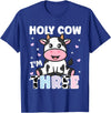 Holy Cow I'm Years Old Cow Birthday by Zynx Holy Cow I'm Three Years Old Cute Cow 3rd Birthday Party T-Shirt - Royal Blue