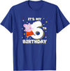 Peppa Pig It's My 6th Birthday Holiday Stars Celebration T-Shirt - Royal Blue