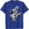 Halloween White Rabbit Alice-In-Wonderland T-Shirt in Royal Blue