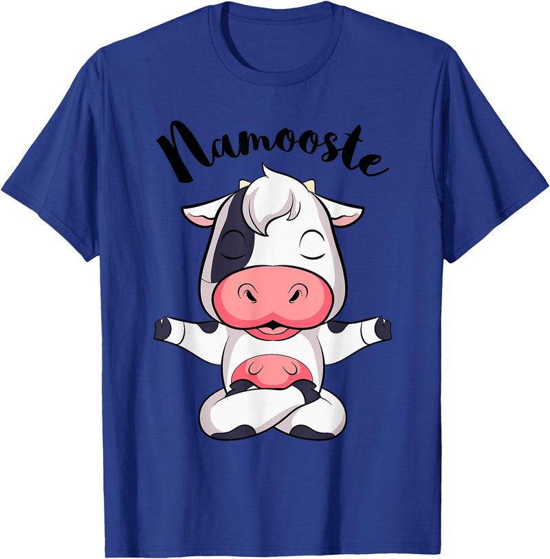 AdnDesigns Co. Funny Cow Yoga Shirts & Gifts Namoostee Cow Shirt Women Girls Cow Lover Gifts Namaste Yoga T-Shirt - Royal