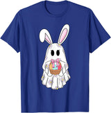 Cute Ghost Bunny Ghost Rabbit Easter Day Rabbit Lover T-Shirt in Royal Blue