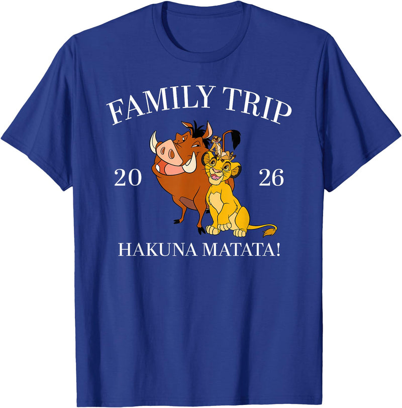 Disney The Lion King Family Trip 2026 Hakuna Matata! Trio T-Shirt - Royal Blue