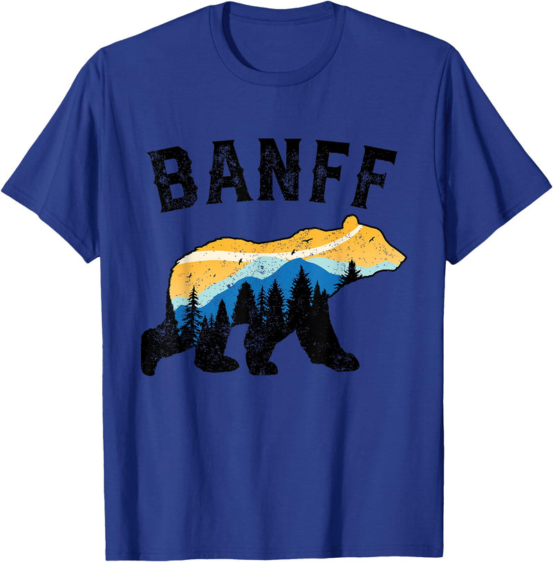 Banff National Park Alberta Bears Banff Canadian National Park Retro Souvenir Banff Bears T-Shirt - Royal Blue